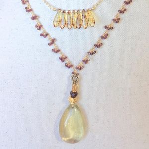 Garnet & Citrine Necklace NWT Sample Sale~